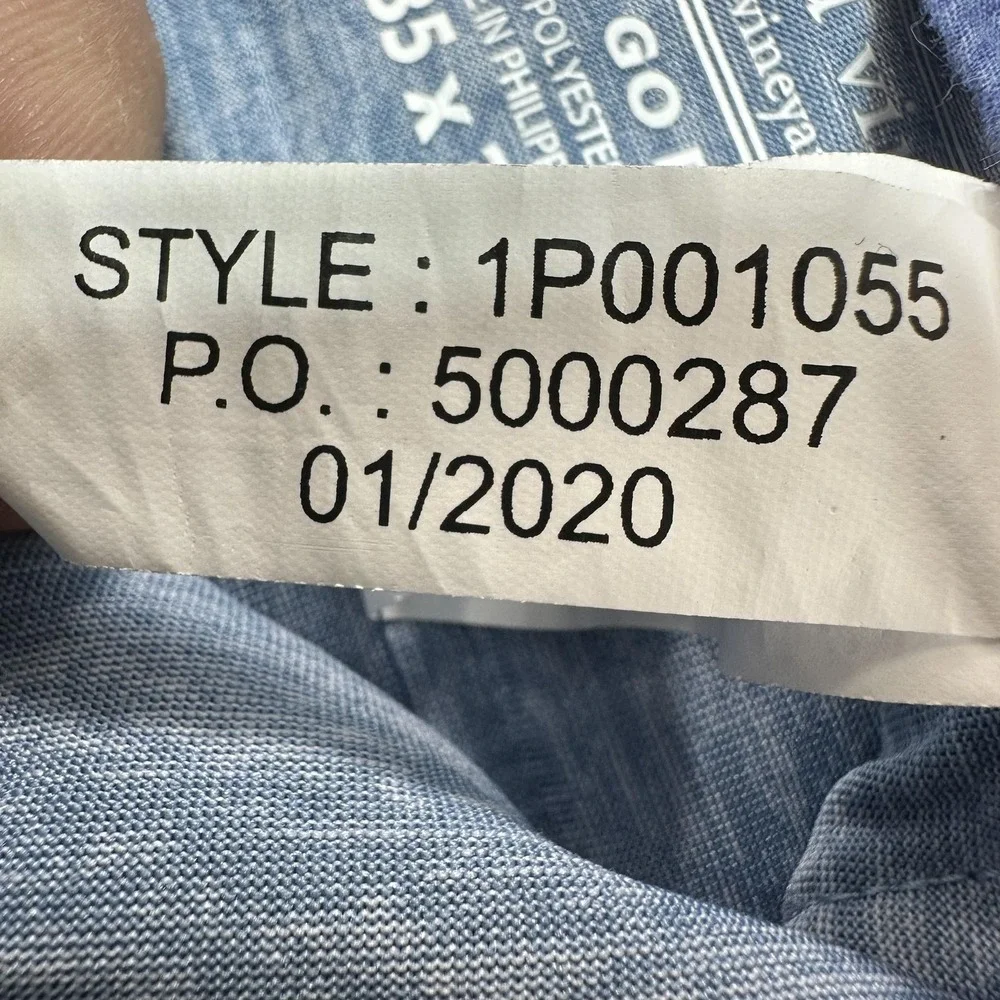 Vineyard Vines Pants Mens 35x32‎ Blue On-The-Go Stretch Chino Travel 1P001055